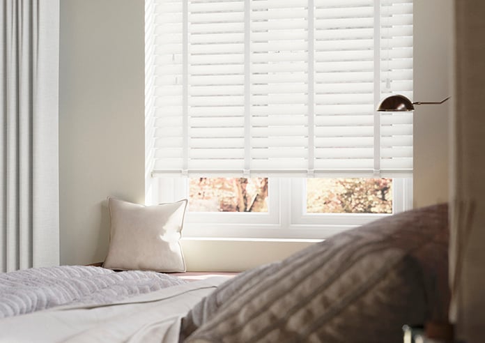 Ecowood Deluxe, Cotton White Satin - Motorised Venetian Blind - Image 5